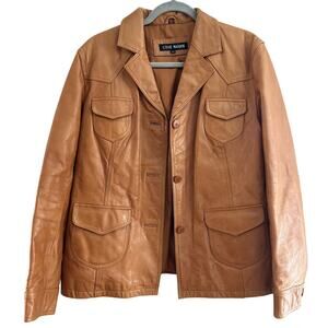 STEVE MADDEN Brown Tan Leather Jacket Medium Women's Vintage-XL